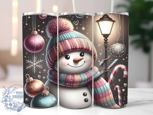 Christmas Snowman Tumbler, Merry Snowman Design, 20oz Sublimation, Holiday Drinkware, Cute Snowman Gift, Winter Tumbler Wrap, Festive Holiday Tumbler Sublimation ToriDesigns 