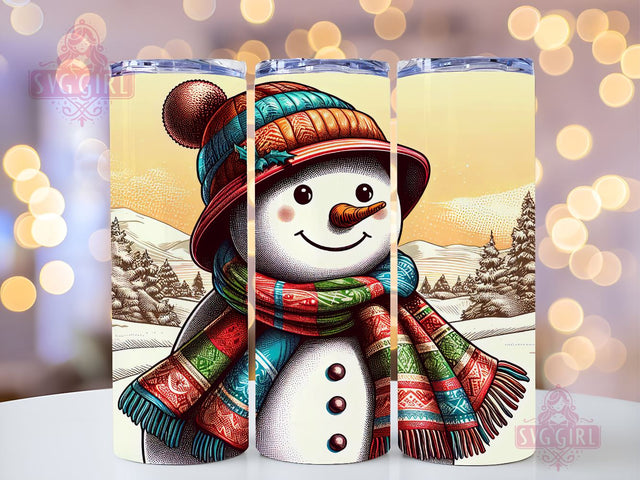 Christmas Snowman Tumbler Wrap 20oz Skinny Tumbler Sublimation Design Purple Christmas Tumbler PNG Straight Instant Digital Download Sublimation SvggirlplusArt 