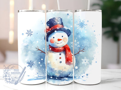 Christmas Snowman Tumbler Wrap, Snowman Tumbler Sublimation Design, Snowman Sublimation Tumbler PNG Sublimation ToriDesigns 