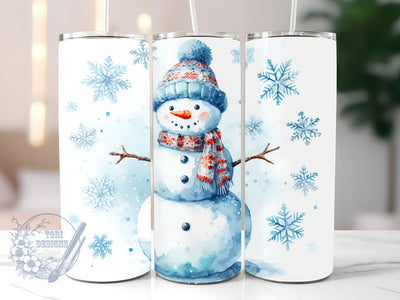 Christmas Snowman Tumbler Wrap, Snowman Tumbler Sublimation Design, Snowman Sublimation Tumbler PNG Sublimation ToriDesigns 