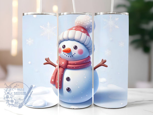 Christmas Snowman Tumbler Wrap, Snowman Tumbler Sublimation Design, Snowman Sublimation Tumbler PNG Sublimation ToriDesigns 