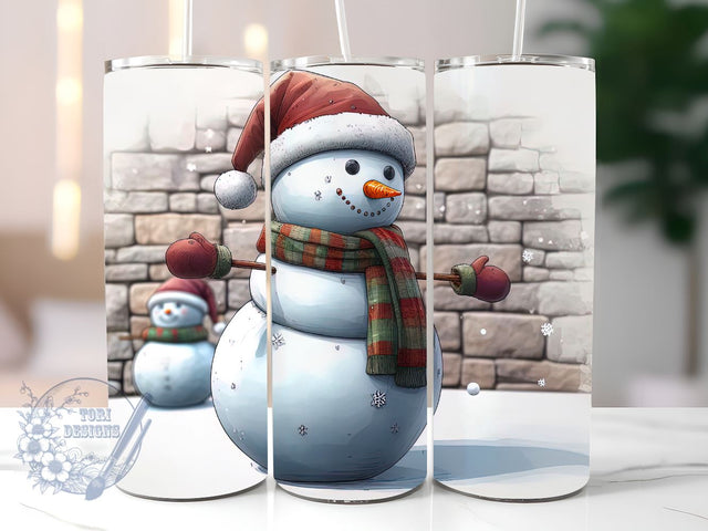 Christmas Snowman Tumbler Wrap, Snowman Tumbler Sublimation Design, Snowman Sublimation Tumbler PNG Sublimation ToriDesigns 