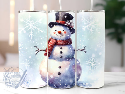 Christmas Snowman Tumbler Wrap, Snowman Tumbler Sublimation Design, Snowman Sublimation Tumbler PNG Sublimation ToriDesigns 