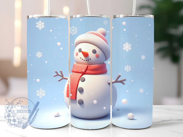 Christmas Snowman Tumbler Wrap, Snowman Tumbler Sublimation Design, Snowman Sublimation Tumbler PNG Sublimation ToriDesigns 