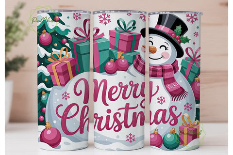 Christmas Snowman Tumbler Wrap Sublimation PixelChick 