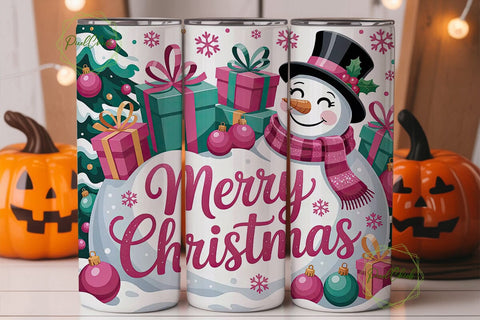 Christmas Snowman Tumbler Wrap Sublimation PixelChick 