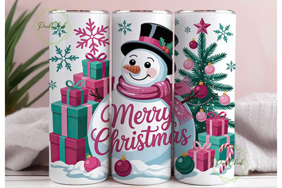 Christmas Snowman Tumbler Wrap Sublimation PixelChick 