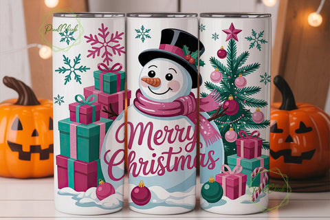Christmas Snowman Tumbler Wrap Sublimation PixelChick 