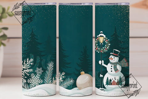 Christmas Snowman Tumbler Wrap Sublimation sassyprint 