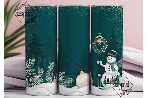 Christmas Snowman Tumbler Wrap Sublimation sassyprint 