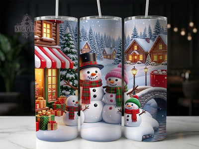 Christmas Snowman Village 20oz Tumbler, Christmas Snowman, Snowman Village, Snowman Village PNG, Christmas Village, Snowman Tumbler, Village Tumbler PNG, Xmas Snowman Village Sublimation SvggirlplusArt 