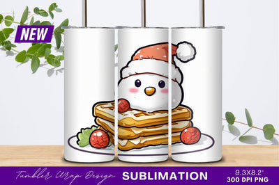 Christmas snowman waffles dessert food tumbler png Sublimation Regulrcrative 