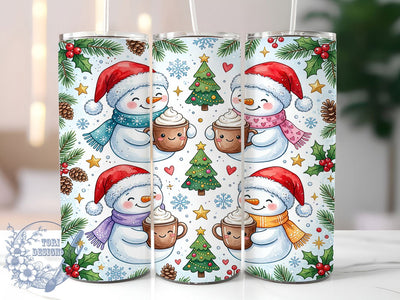 Christmas Snowmen Cocoa 20oz Tumbler, Christmas Snowmen, Snowmen Cocoa, Cocoa Tumbler Wrap, 20oz Tumbler Wrap, Christmas Tumbler, Snowmen Cocoa PNG, Winter Cocoa Tumbler Sublimation ToriDesigns 