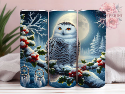 Christmas Snowy Owl Winter Tumbler, Winter Spirit Animal Sublimation Design, Festive Owl Cup Art, 20oz Holiday Tumbler, Whimsical Owl Mug, Stylish Winter Cup, Cozy Snowy Owl Wrap Sublimation Li Zamperini 