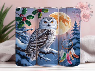 Christmas Snowy Owl Winter Tumbler, Winter Spirit Animal Sublimation Design, Festive Owl Cup Art, 20oz Holiday Tumbler, Whimsical Owl Mug, Stylish Winter Cup, Cozy Snowy Owl Wrap Sublimation Li Zamperini 