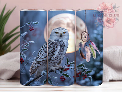 Christmas Snowy Owl Winter Tumbler, Winter Spirit Animal Sublimation Design, Festive Owl Cup Art, 20oz Holiday Tumbler, Whimsical Owl Mug, Stylish Winter Cup, Cozy Snowy Owl Wrap Sublimation Li Zamperini 