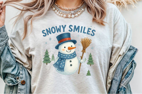 Christmas Snowy Smiles PNG Sublimation designartist 