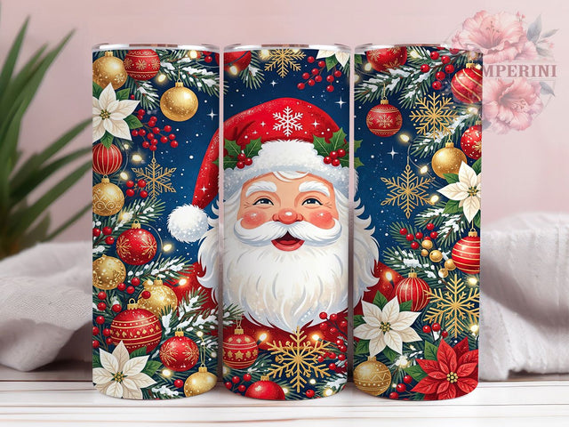 Christmas Sparkling Santa 20oz Tumbler, Glitter Santa Wrap, Sparkly Santa Tumbler, Glitter Christmas Wrap, Santa Tumbler Wrap, 20oz Tumbler Wrap, Sparkly Santa PNG, Glitter Santa PNG Sublimation Li Zamperini 