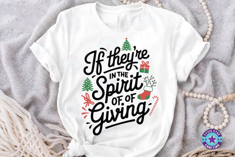 Christmas spirit of giving, Christmas Quote T shirt Design, Christmas Illustration SVG FiveStarCrafting 