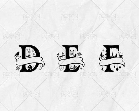 Christmas Split Alphabet Letter Svg, Christmas Monogram Svg, Christmas Letters Svg, Christmas Ornaments Svg, Christmas Font Svg Png Files SVG DesignDestine 