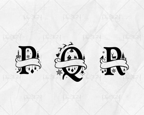 Christmas Split Alphabet Letter Svg, Christmas Monogram Svg, Christmas Letters Svg, Christmas Ornaments Svg, Christmas Font Svg Png Files SVG DesignDestine 