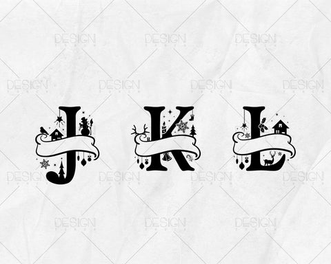 Christmas Split Alphabet Letter Svg, Christmas Monogram Svg, Christmas Letters Svg, Christmas Ornaments Svg, Christmas Font Svg Png Files SVG DesignDestine 