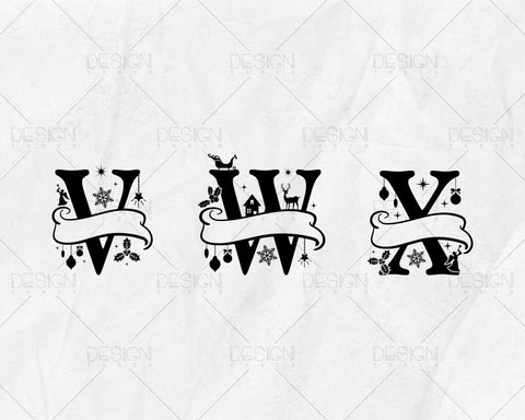 Christmas Split Alphabet Letter Svg, Christmas Monogram Svg, Christmas Letters Svg, Christmas Ornaments Svg, Christmas Font Svg Png Files SVG DesignDestine 