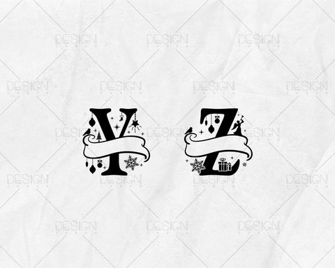 Christmas Split Alphabet Letter Svg, Christmas Monogram Svg, Christmas Letters Svg, Christmas Ornaments Svg, Christmas Font Svg Png Files SVG DesignDestine 