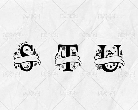 Christmas Split Alphabet Letter Svg, Christmas Monogram Svg, Christmas Letters Svg, Christmas Ornaments Svg, Christmas Font Svg Png Files SVG DesignDestine 