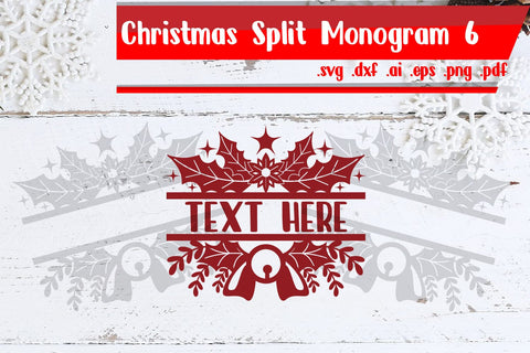 Christmas Split Monogram 6 SVG zafrans studio 