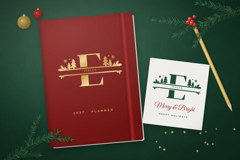 Christmas Split Monogram Font Font ampersand 