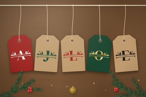 Christmas Split Monogram Font Font ampersand 