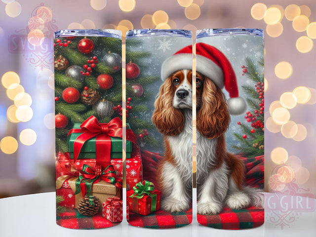 Christmas Springer Spaniel Tumbler, Springer Spaniel Wrap, Holiday Pet Design, Festive Dog Sublimation, 20oz Tumbler Wrap, Christmas Spaniel Art, Dog Lover Gift Sublimation SvggirlplusArt 