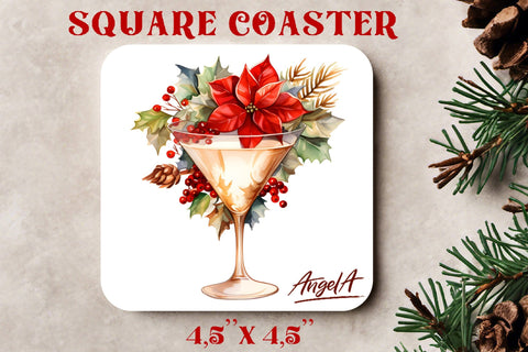 Christmas square coaster sublimation / wine glass coasters Sublimation Angelina Semenova 