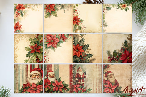 Christmas square coasters for sublimation bundle, floral PNG Sublimation Angelina Semenova 