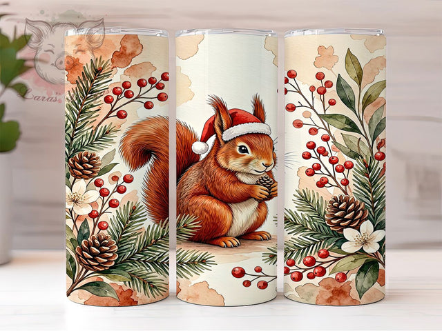 Christmas Squirrel 20oz Tumbler, Christmas Squirrel, Squirrel Tumbler, Squirrel Tumbler PNG, Xmas Squirrel PNG, Squirrel Wrap PNG, Winter Squirrel, Cute Squirrel PNG Sublimation Lara' s Designs 