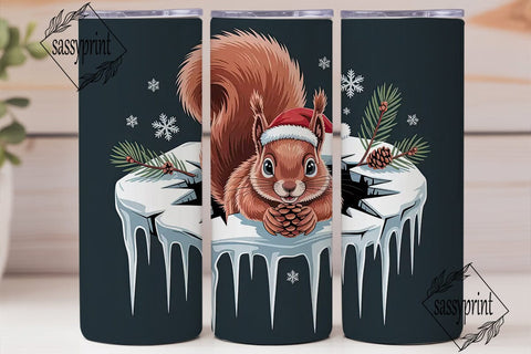 Christmas Squirrel 20oz Tumbler Wrap Sublimation sassyprint 