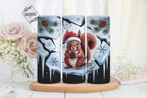 Christmas Squirrel 20oz Tumbler Wrap Sublimation sassyprint 