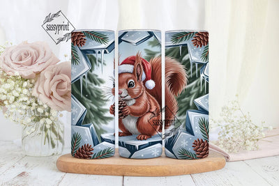 Christmas Squirrel 20oz Tumbler Wrap Sublimation sassyprint 