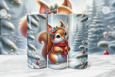 Christmas Squirrel Tumbler Sublimation Design Sublimation BijouBay 