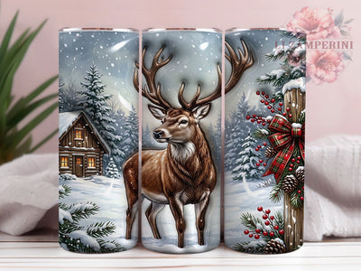 Christmas Stag 20oz Tumbler, Christmas Stag, Stag Tumbler, Christmas Stag PNG, Stag Tumbler PNG, Winter Stag Tumbler, Stag Wrap PNG, 20oz Tumbler Wrap Sublimation Li Zamperini 