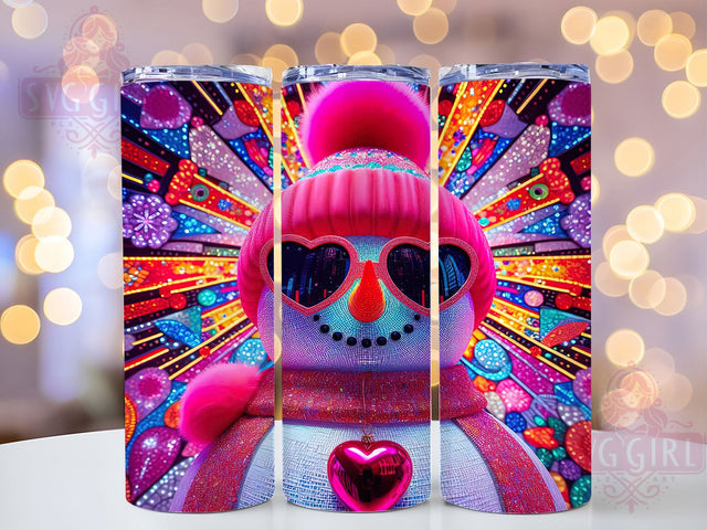 Christmas Stained Glass Snowman Tumbler, Snowman Glass Wrap, Holiday Stained Glass Sublimation, 20oz Snowman Tumbler, Festive Glass Art, Winter Snowman Mug, Seasonal Glass Cup Sublimation SvggirlplusArt 