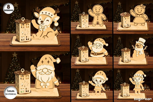 Christmas Stand Candle Holders Bundle SVG SvgOcean 