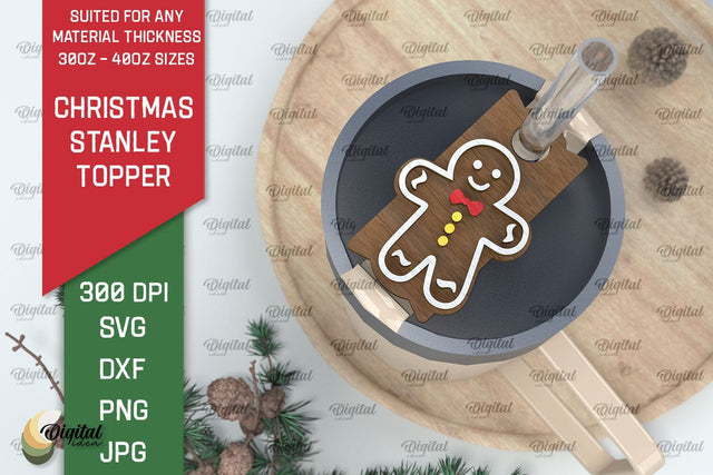 Christmas Stanley Topper Laser Cut. Xmas tumbler decor SVG SVG Evgenyia Guschina 
