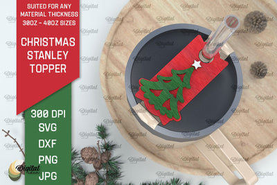 Christmas Stanley Topper Laser Cut. Xmas tumbler decor SVG SVG Evgenyia Guschina 