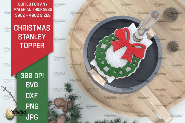 Christmas Stanley Topper Laser Cut. Xmas tumbler decor SVG SVG Evgenyia Guschina 