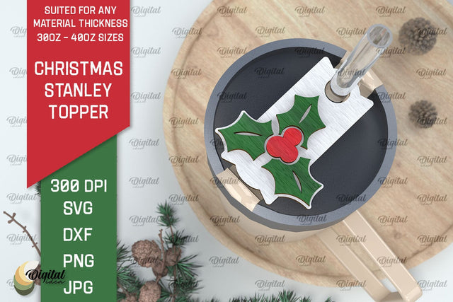 Christmas Stanley Topper Laser Cut. Xmas tumbler decor SVG SVG Evgenyia Guschina 