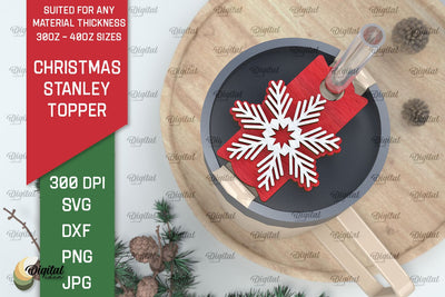 Christmas Stanley Topper Laser Cut. Xmas tumbler decor SVG SVG Evgenyia Guschina 