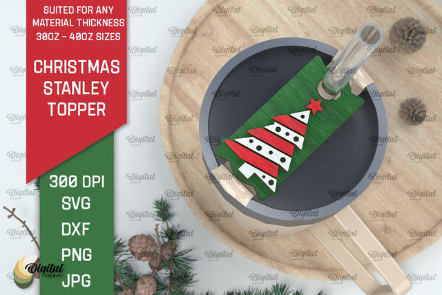 Christmas Stanley Topper Laser Cut. Xmas tumbler decor SVG SVG Evgenyia Guschina 