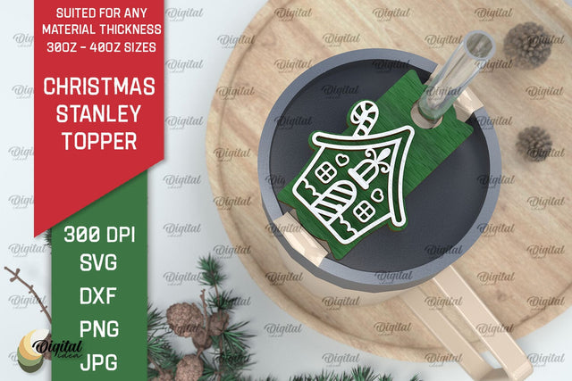 Christmas Stanley Topper Laser Cut. Xmas tumbler decor SVG SVG Evgenyia Guschina 